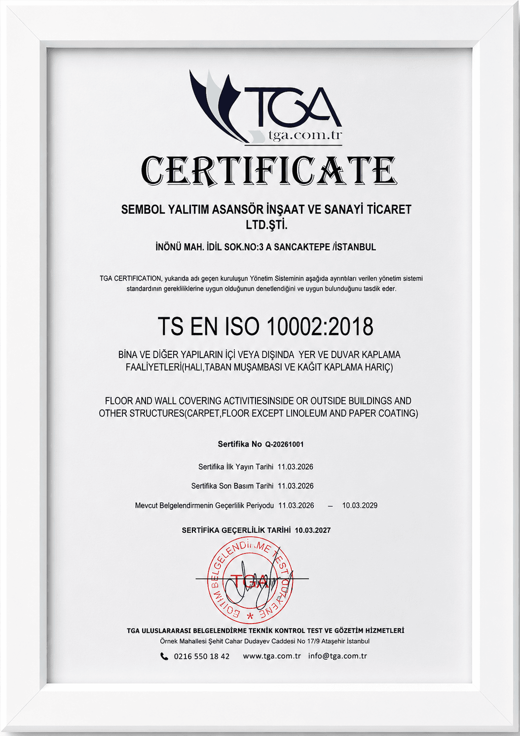 ISO 10002 Müşteri Memnuniyeti Belgesi